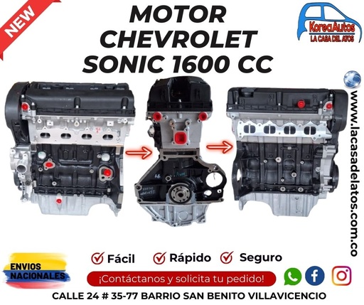 [30303] MOTOR NUEVO CHEVROLET SONIC 1.6 (F16)