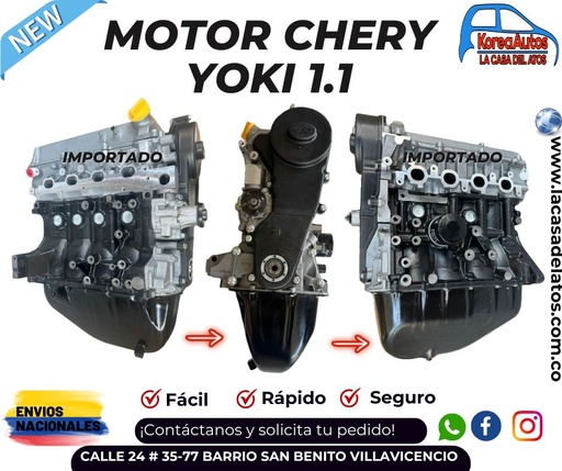[11315] MOTOR CHERY YOKI QQ 6  - YOYO 1.1  REF. SQR472WB  KARRY SQR102 PICK UP MOTOR 10835100278100 75HP ACTECO