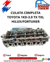 CULATA C0MPLETA  TOYOTA 1KD-3.0 TX TXL  HILUX/FORTUNER