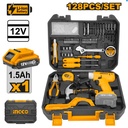 KIT HERRAMIENTA 128PCS CON TALADRO 12V INGCO - UHKTHP11281
