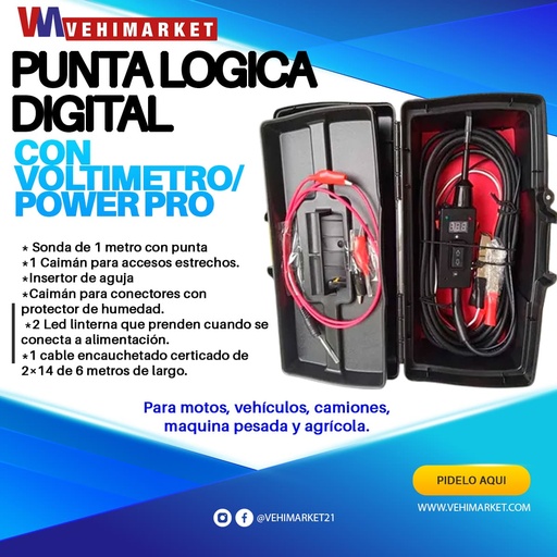 [X1182] PUNTA LOGICA DIGITAL CON VOLTIMETRO/POWER PRO
