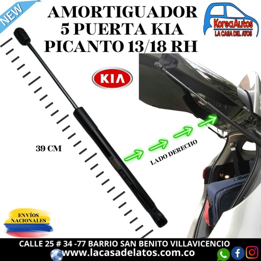 [5576] AMORTIGUADOR 5 PUERTA KIA PICANTO 13/18 RH -  PERFECT 81780-1y010