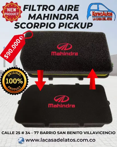 [80165] FILTRO AIRE  MAHINDRA SCORPIO PICKUP 0313AC2261N