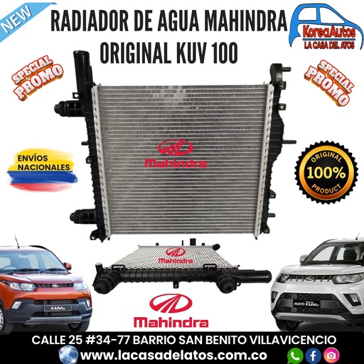 [80189] RADIADOR AGUA MAHINDRA KUV 100 0304AAU00131N