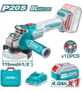 PULIDORA INALAMBRICA 4  1/2 BAT LITIO-ION 20V 1200W +10DISCOS DE CORTE PARA METAL