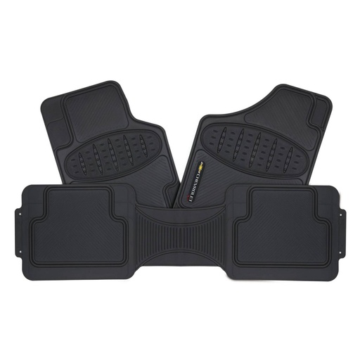 [X10893] TAPETE UNIVERSAL CHEVROLET NEGRO 3 PZS SIMONIZ