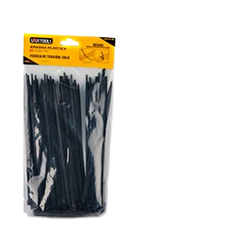 [X10924] ABRAZADERA PLASTICA  NEGRA 3.6/200MMX100UND (PAQUETE)