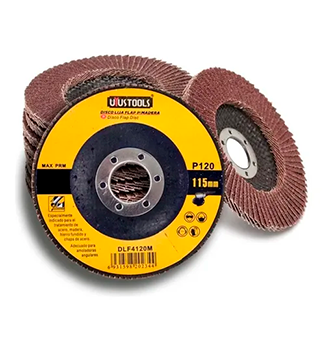 [X1077] DISCO LIJA  FLAP PLANA P/MADERA 115MM #120 UYU