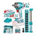 COMBO LLAVE IMPACTO 1/2 20V 400NM + LAMPARA LED+2 BAT 2AH CAR+ACCE SIN ESCOBILLAS UTOSLI23048 TOTAL 