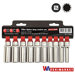 [X10429] JUEGO 10 COPAS LARGOS ESPECIAL 3/8 19MM- 3108Q