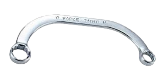 [X10445] LLAVE ESTRIADA #12X14  MEDIA LUNA "C" CROMADA LARGO 166M