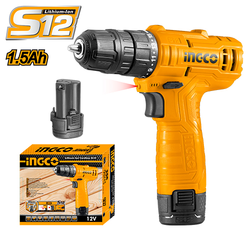 [X10354] TALADRO INALAMBRICO ION LITIO 12V 0-600RPM 20NM 1 BATERIA 1 CARGADOR - UCDLI12415