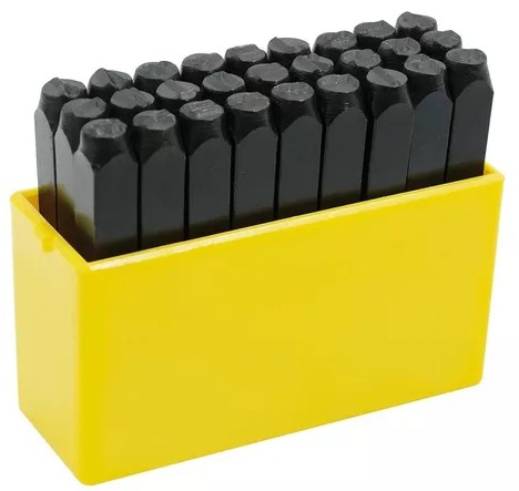 [X11161] JUEGO LETRA  A-Z  GOLPE  4MM 27PZ - 117224