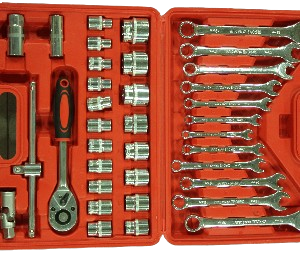 [X11278] JUEGO DE COPAS Y LLAVES 1/4 1/2 X 37 PIEZAS CAJA ROJA- IO COMPANY - 9198C